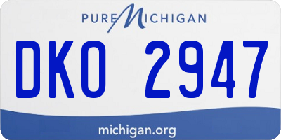 MI license plate DKO2947