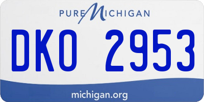 MI license plate DKO2953