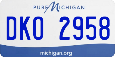 MI license plate DKO2958