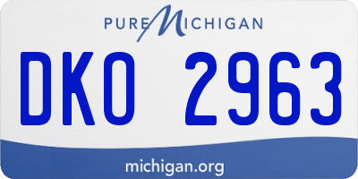 MI license plate DKO2963