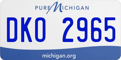 MI license plate DKO2965