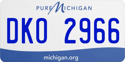 MI license plate DKO2966