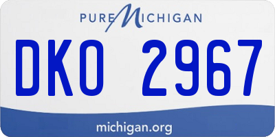 MI license plate DKO2967