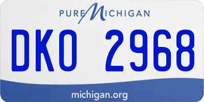 MI license plate DKO2968