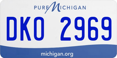 MI license plate DKO2969
