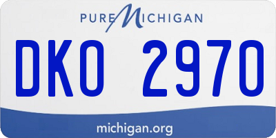 MI license plate DKO2970