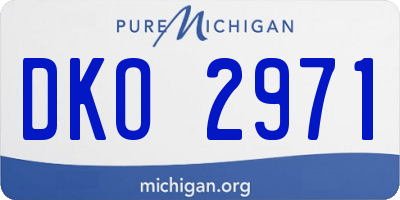 MI license plate DKO2971
