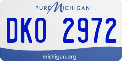 MI license plate DKO2972
