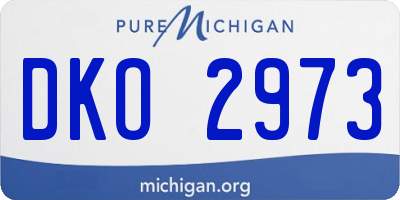 MI license plate DKO2973
