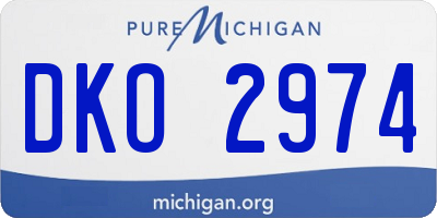 MI license plate DKO2974
