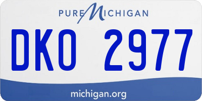 MI license plate DKO2977