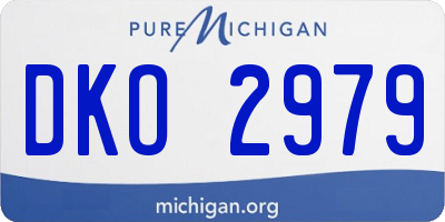 MI license plate DKO2979