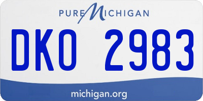 MI license plate DKO2983