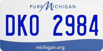 MI license plate DKO2984
