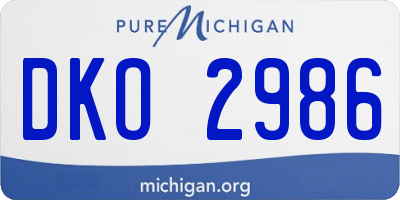 MI license plate DKO2986