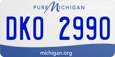 MI license plate DKO2990