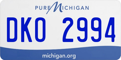 MI license plate DKO2994