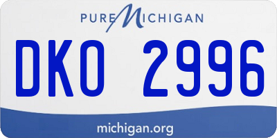 MI license plate DKO2996