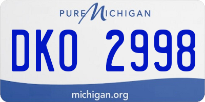 MI license plate DKO2998