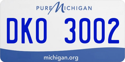 MI license plate DKO3002