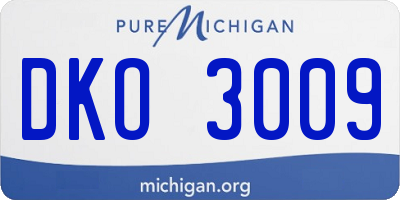 MI license plate DKO3009