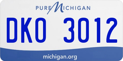MI license plate DKO3012