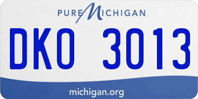 MI license plate DKO3013