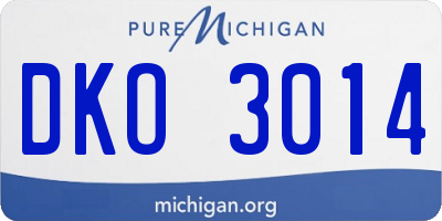 MI license plate DKO3014