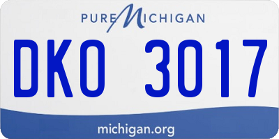 MI license plate DKO3017