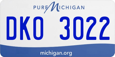 MI license plate DKO3022