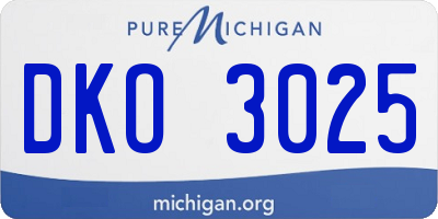 MI license plate DKO3025