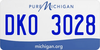 MI license plate DKO3028