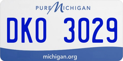 MI license plate DKO3029