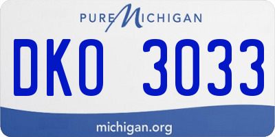 MI license plate DKO3033