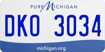 MI license plate DKO3034