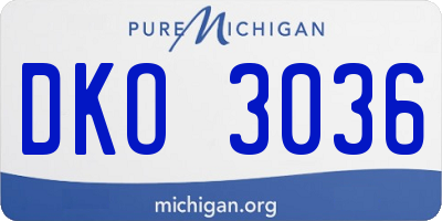 MI license plate DKO3036