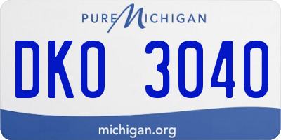 MI license plate DKO3040