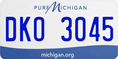 MI license plate DKO3045