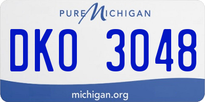 MI license plate DKO3048