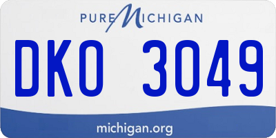 MI license plate DKO3049