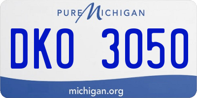 MI license plate DKO3050