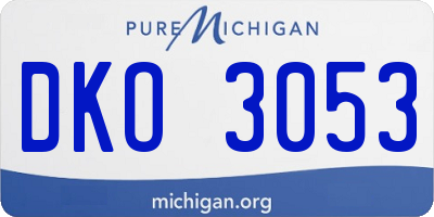 MI license plate DKO3053