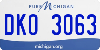 MI license plate DKO3063