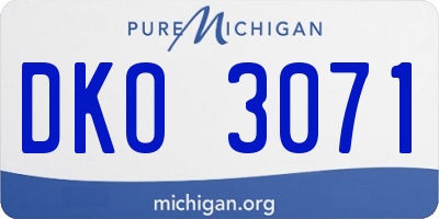 MI license plate DKO3071