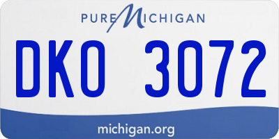 MI license plate DKO3072