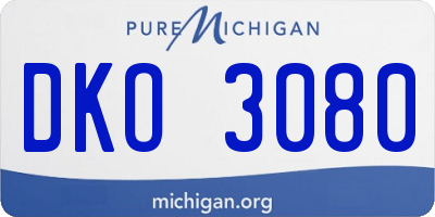 MI license plate DKO3080