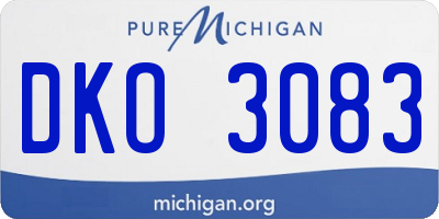 MI license plate DKO3083