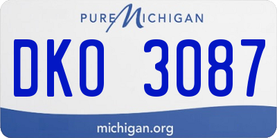 MI license plate DKO3087