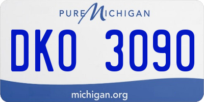 MI license plate DKO3090