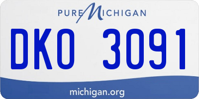 MI license plate DKO3091